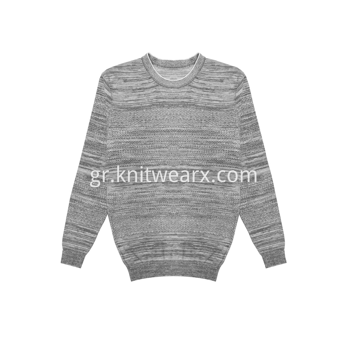 Men's Knitted Sweater Charcoal AB Yarn Crewneck Pullover